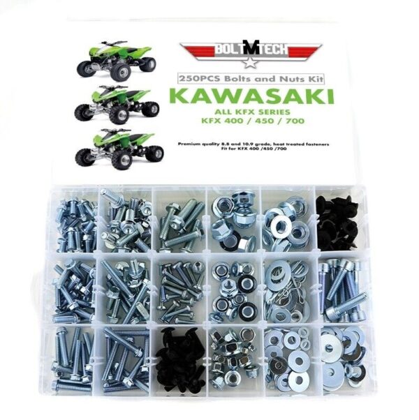 250 pc Bolt Kit Kawasaki KFX450 ATV KFX-450R KFX400 KFX700 body plastic frame