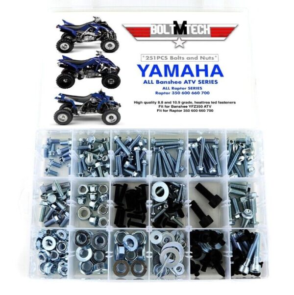 250pc Bolt Kit YAMAHA for all BANSHEE YFZ350 ATV plastic body engine lug nuts